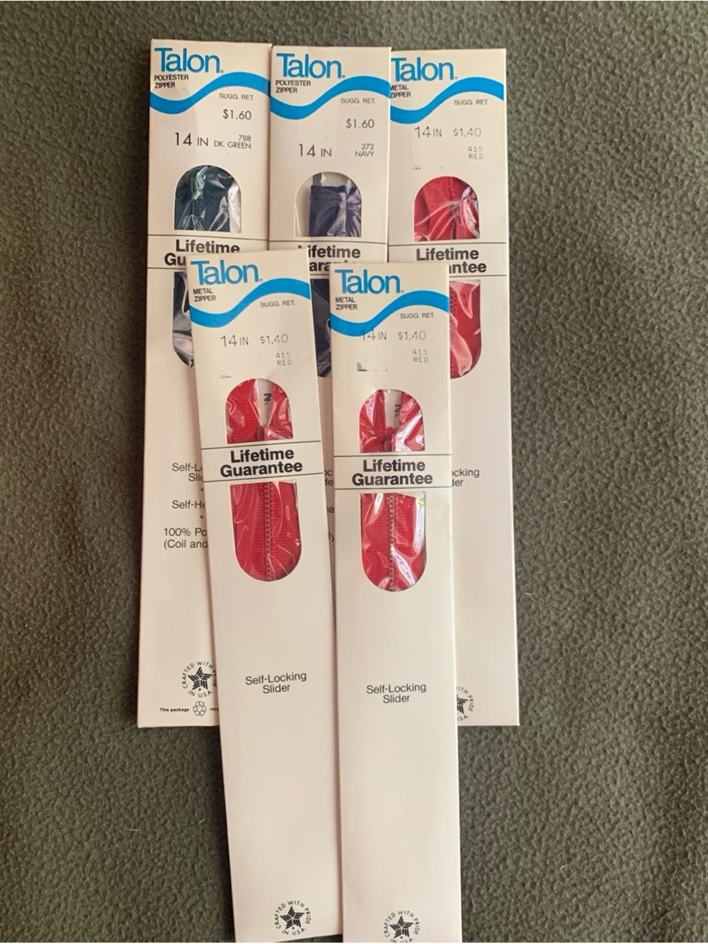 NWT Vintage Talon polyester and metal zippers. 11” to 22”. Set of 33 - Picture 6 of 14
